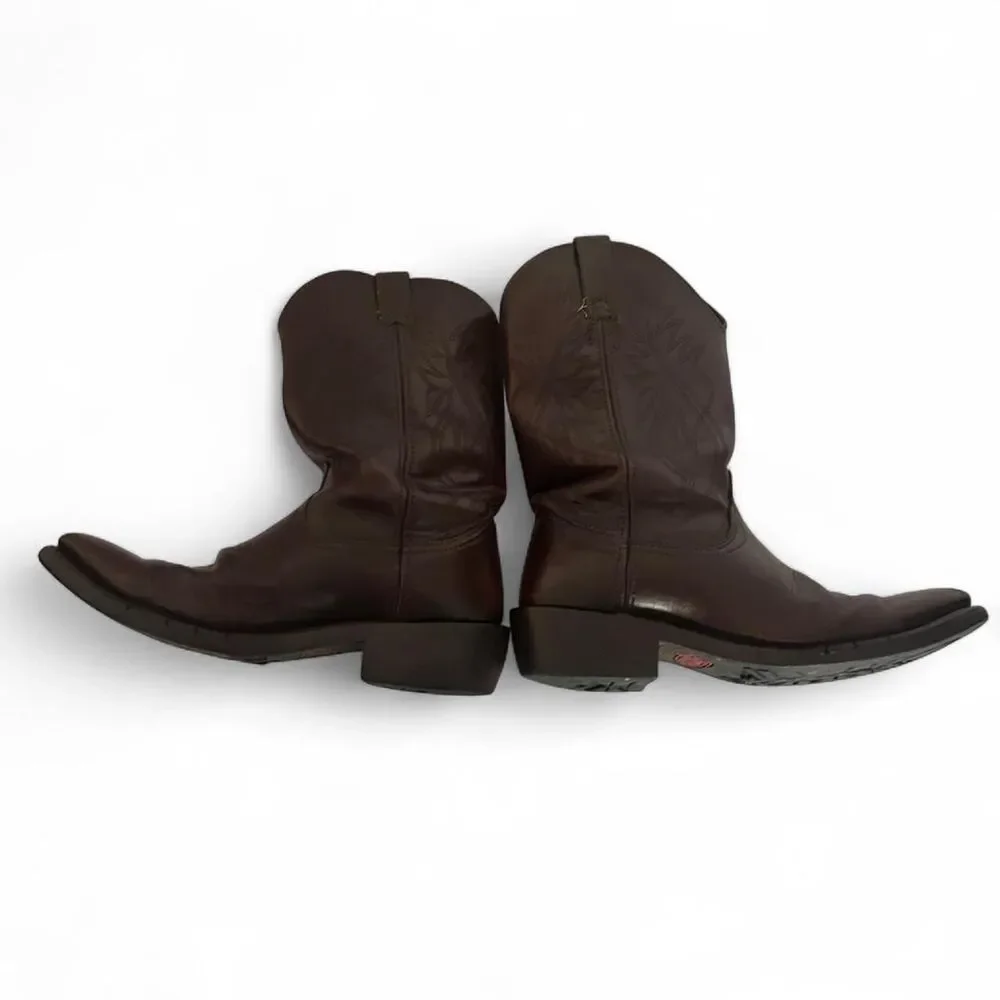 Justin Brown leather cowboy boots with a western vibe mens size 10D